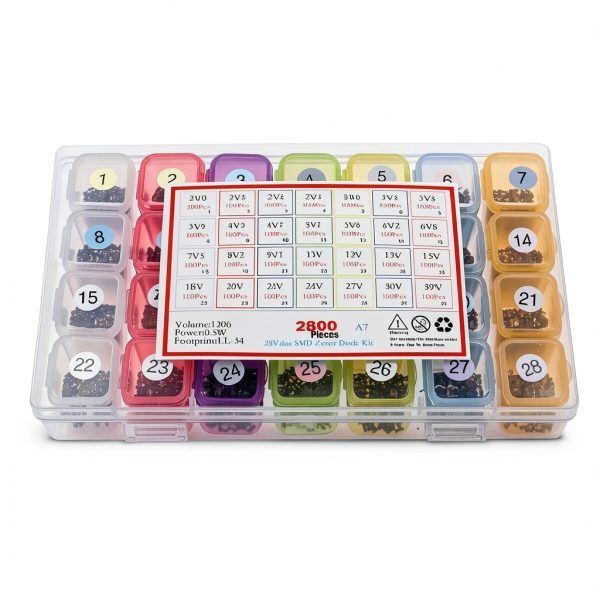 2800pcs 28Value LL34 1206 0.5W SMD Zener Diode Assorted Kit 2V-39V-0