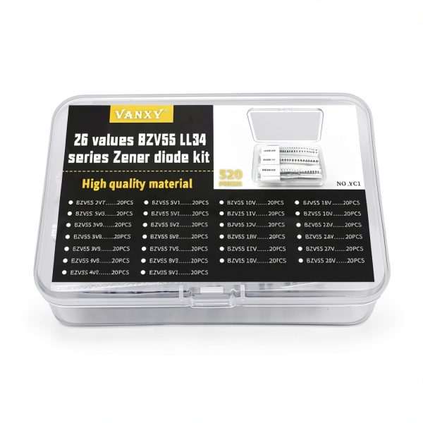 26Values SMD 0.5W Zener Diodes Kit 520pcs 26 Voltage Options by VANXY-0
