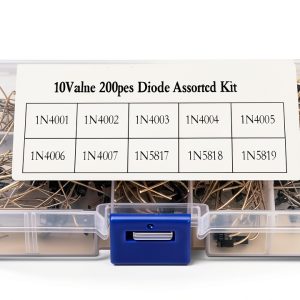 200Pcs Diode Box Set - 1N4001 to 1N5819 Zener Diodes in Clear Case-0
