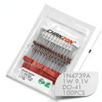 Chanzon 1N4739A 1W Zener Diode 9.1V DO-41 Pack of 100 Pieces-0