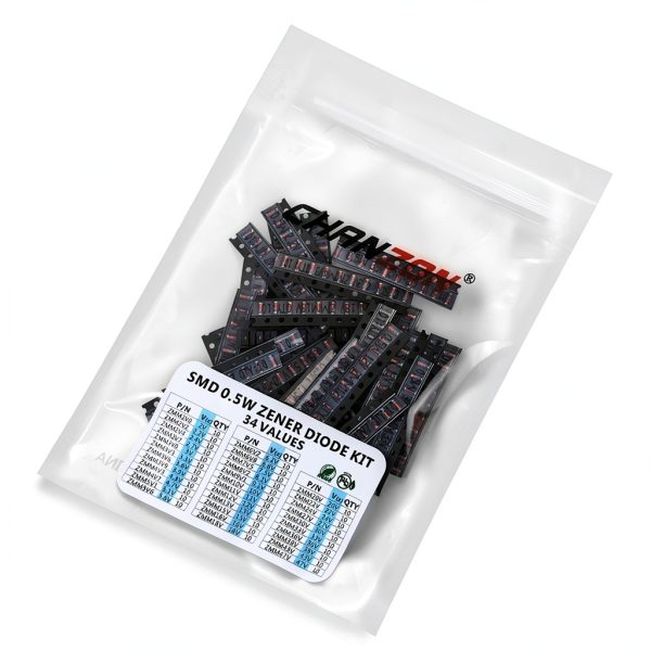 Zener Diode Assortment Kit 34 Values 0.5W SMD by CHANZON – 340 Pieces-3