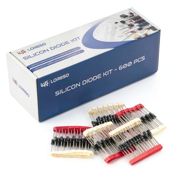 Diode Assortment Kit Box by LORESO 600pcs 20 Models Silicon Diodes-0
