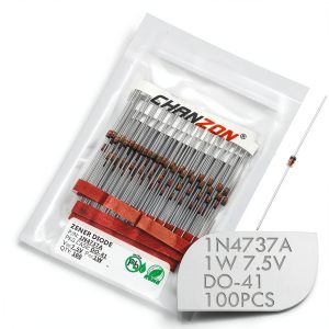 Chanzon 1N4737A 1W 7.5V Zener Diode Pack of 100 Axial DO-41-0
